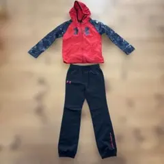 Under Armour ジャージセット 赤/黒　130サイズ　裏起毛