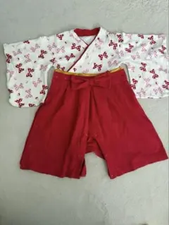 ミニーちゃん柄袴ロンパース