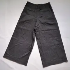 ユニクロ デニムワイドパンツ（ハイライズ）ブラック ゆったり Lサイズ