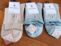 Hush Puppies メリノウールソックス 3足セット 22-24cm