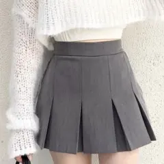 Chico プリーツミニスカート　スカパン　グレー　サイズ0
