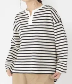 studio clip ボックスピケボーダーTシャツ