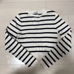 ZARA ストライプ クロップドセーター M