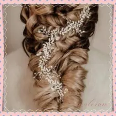 リーフヘッドドレスヘアアクセサリー新品ブライダルパール 結婚式 ウェディング