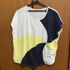 レディース 半袖Tシャツ マルチカラー 切り替えデザインのサムネイル