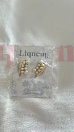 Liquem パールリーフデザインピアス