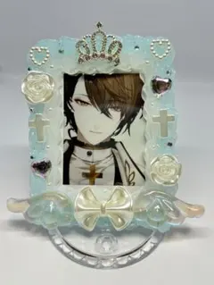 匿名配送 No.1 ホイップデコ トレカケース 水色 硬質カード ハンドメイド