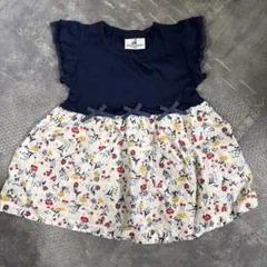 フリル袖 花柄 ワンピース 80cmのサムネイル
