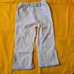 familiar ロングパンツ ベージュ 裾チェック柄のサムネイル