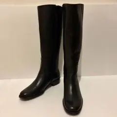 クローバーリーフ ジョッキーブーツ ロングブーツ ファスナー ゆったり 黒 Lのサムネイル