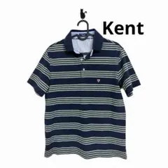 Kent ケント　ネイビー グリーン　ストライプ 半袖　ポロシャツのサムネイル