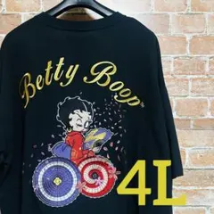ベティちゃん Tシャツ 刺繍 半袖 和柄 傘 着物 日本 4L