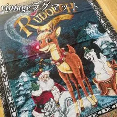 【激レア】vintageラグマット チアリーダー柄 タペストリー インテリア雑貨 激レア】vintageラグマット チアリーダー柄 タペストリー インテリア