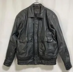 80s ビンテージシングルレザージャケット　本革牛革　黒　古着