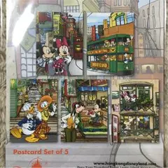 ★香港ディズニー限定ポストカード5枚セット ミッキー/ミニー/ドナルド★