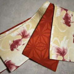 半端帯　金魚と麻の葉　ハンドメイド