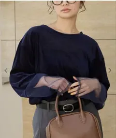 袖切り替えシアーベロアトップス THE CRAFT CREW PRODUCTS