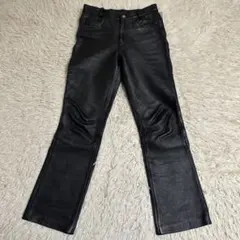 【レザーパンツ】 バイカー ブラック 本革 W30 レーシング