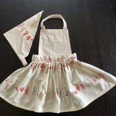 生成り生地✖️スワッグ柄キッズエプロンセット