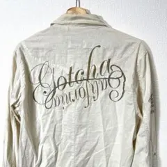 Gotcha ガッチャ 綿麻 刺繍 長袖シャツ XXL 襟ワイヤー リネン