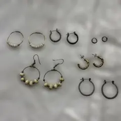 ピアス　6個セット売り　両耳用　フープデザイン　リングデザイン