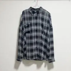 ユニセックス チェック 柄 長袖 シアー シャツ