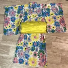 花柄 浴衣ドレス 100cm~ 帯付き