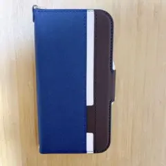 匿名配送✨手帳型ケース iPhone13pro ブラウン　ネイビー　スマホケース