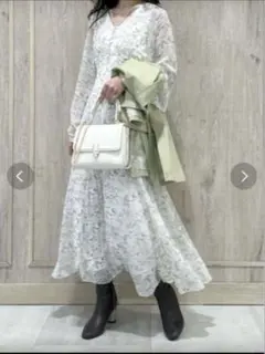 MERCURYDUO フラワーナローストラップワンピース