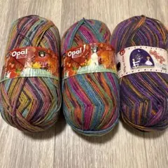 Opal マルチカラー 毛糸 3個セット
