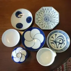 【saku様専用】白山陶器ねじり梅　マルヒロ　砥部焼　１人分詰め合わせ7点　中古