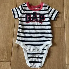 ベビーギャップ　ボーダー　半袖　ロゴロンパース
