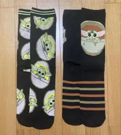 スターウォーズ マンダロリアン グローグー 靴下2足セット レディース 黒