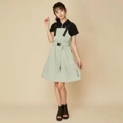 ジェニィラブ 130 ベルト付ジャンスカ はっ水 カーキ
