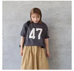 ナンバリング　47 Tシャツ　チャコール　日本製　ブルーレイクマーケットのサムネイル