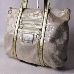 coach poppy スパンコール トートバッグ 10229