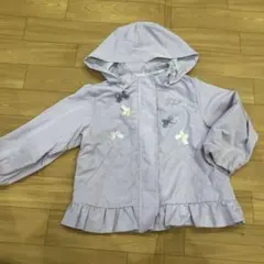 薄紫色 フード付きジャケット リボン装飾
