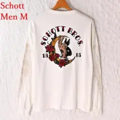 え*ん様 I3 Men M Schott ショット 白 刺繍柄 カットソー 長袖のサムネイル