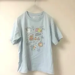 ユニクロ UT すみっコぐらし Tシャツ 140水色 キッズ 子供服 汚れあり