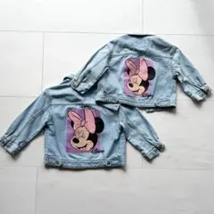 【美品】 ZARA ミニーマウス デニムジャケット 90cm/110cm