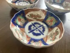 古伊万里 色絵 八角 膾皿 金彩と花のうつわ3客｜ 主菜・副菜・ケーキに