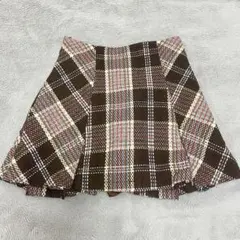 GRL インパン裏地付きチェック柄プリーツスカートtu963