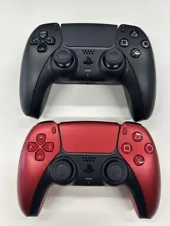 PS5 ワイヤレスコントローラー 黒 赤　2台セット