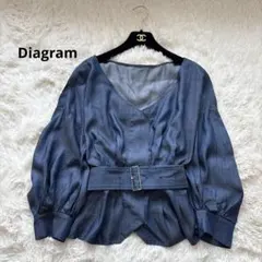 ダイアグラム ブラウス デニム 長袖 ペプラム 美品 シャツ Diagramのサムネイル