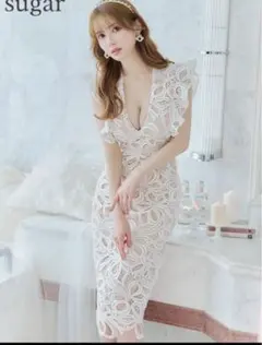 【sugar】【ERUKEI エルケイ】ホワイトレースドレス　キャバドレス