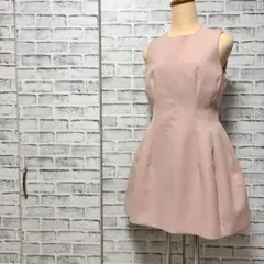 ZARA ボリュームデザイン ミニワンピース ベビーピンク ノースリーブ S