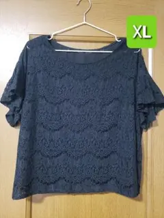 レース半袖【᙭L】