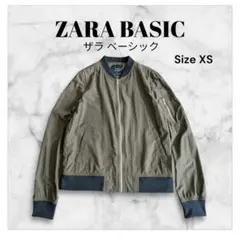 極美品【ZARA BASIC】ザラ アウター 薄手 MA-1 カーキ XS
