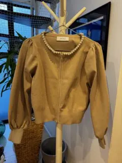 ANAYI パール装飾付き長袖カーディガン