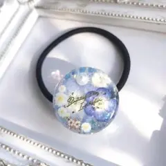 クリアフラワー ♡ お花 白 かすみ草 パール レジン ヘアゴム ビジュー